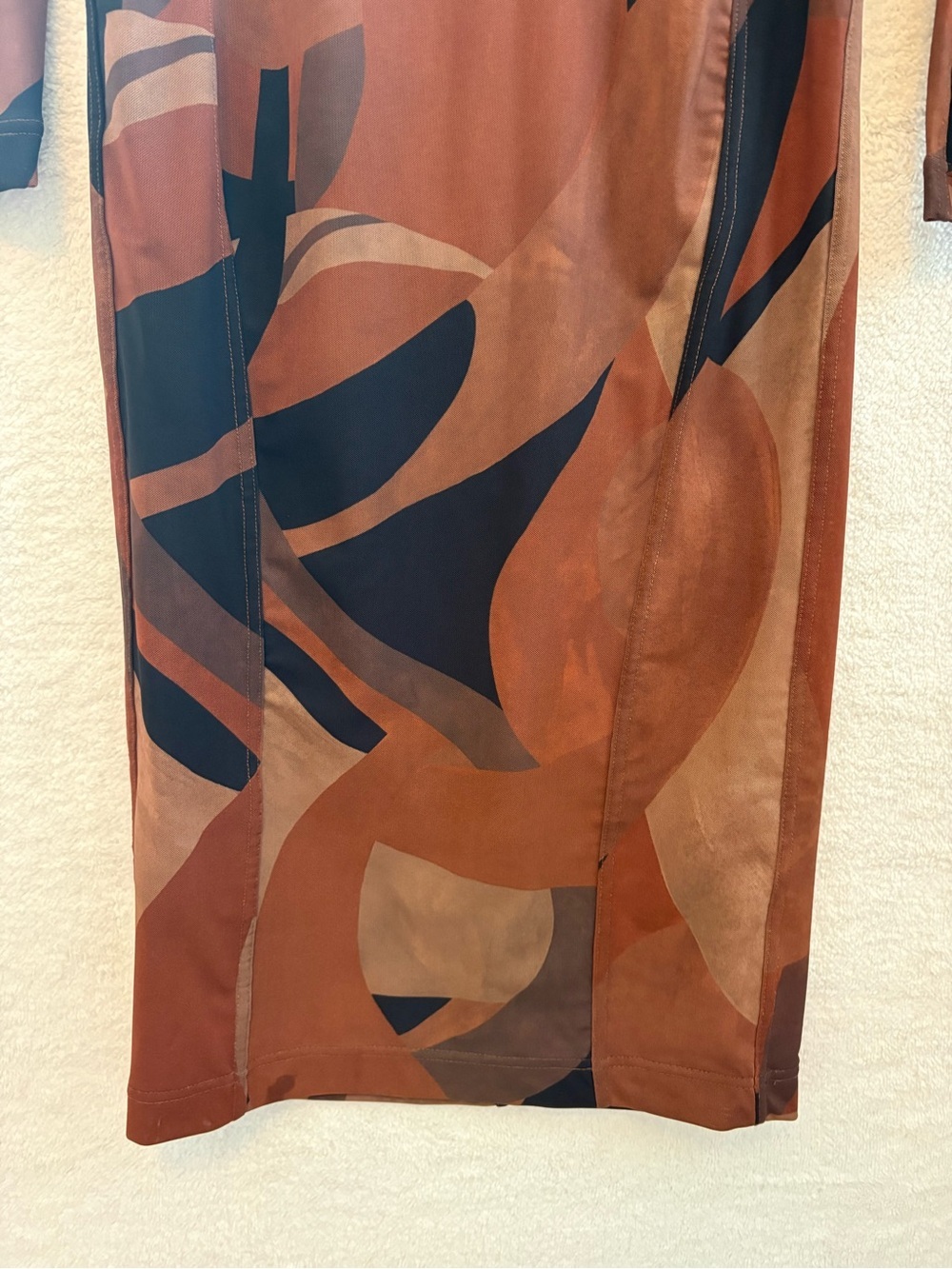 House of CB Cassidy Brown Abstract Bodycon Midi Dress Size Medium - Picture 4 of 12